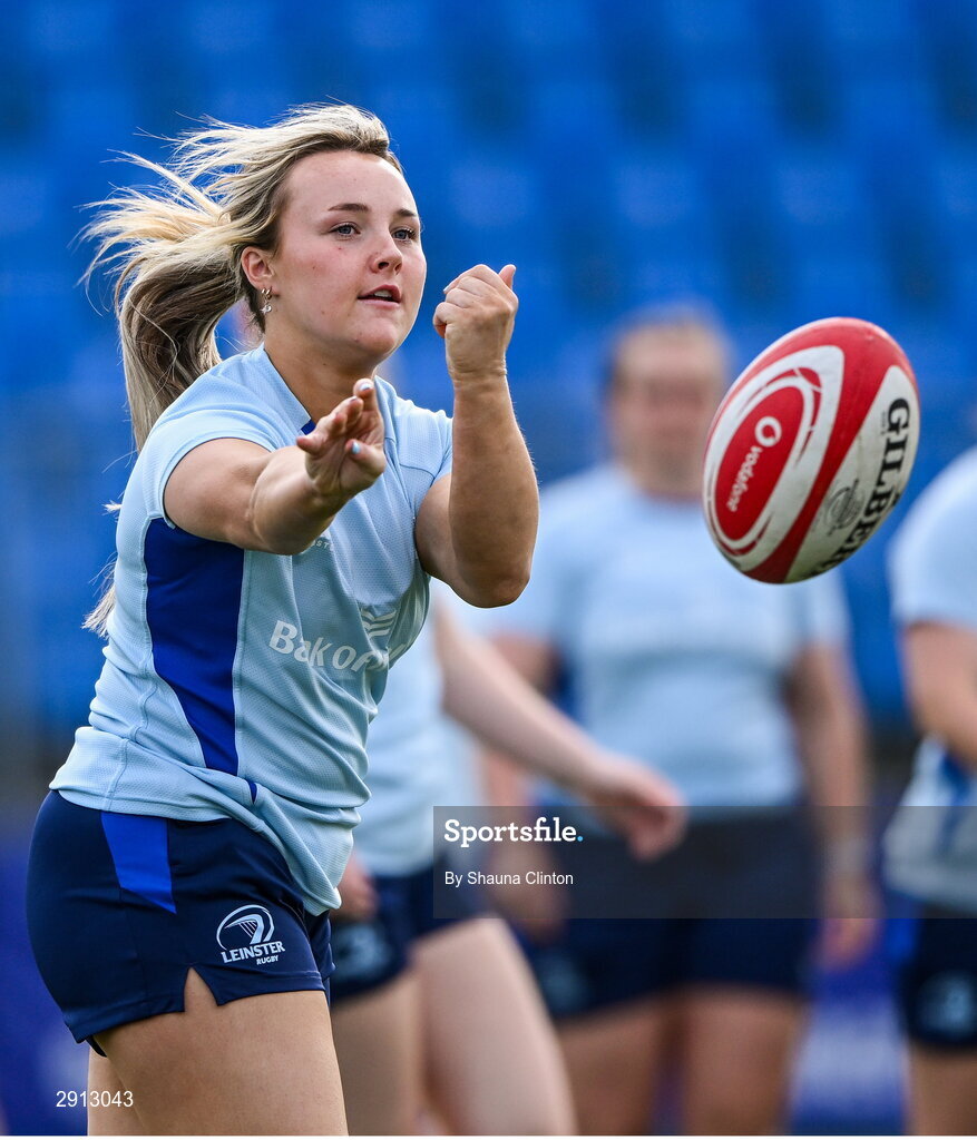 9 August 2024; Aoife Dalton during the Leinster Rugby women's captain's run at Energia Park in Dublin. Photo by Shauna Clinton/Sportsfile