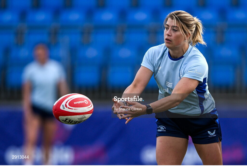 9 August 2024; Ailsa Hughes during the Leinster Rugby women's captain's run at Energia Park in Dublin. Photo by Shauna Clinton/Sportsfile