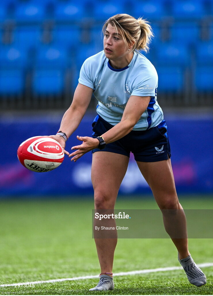 9 August 2024; Ailsa Hughes during the Leinster Rugby women's captain's run at Energia Park in Dublin. Photo by Shauna Clinton/Sportsfile