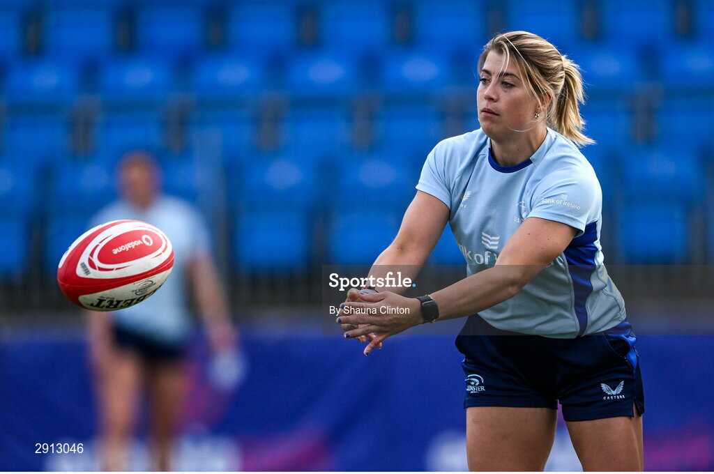 9 August 2024; Ailsa Hughes during the Leinster Rugby women's captain's run at Energia Park in Dublin. Photo by Shauna Clinton/Sportsfile