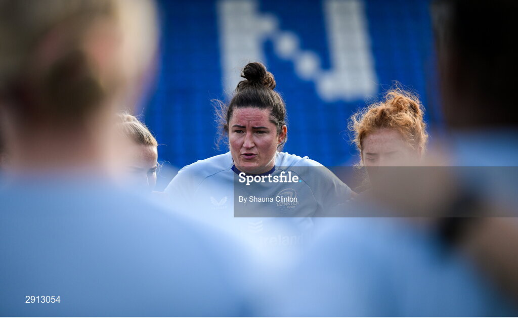 9 August 2024; Hannah O'Connor during the Leinster Rugby women's captain's run at Energia Park in Dublin. Photo by Shauna Clinton/Sportsfile