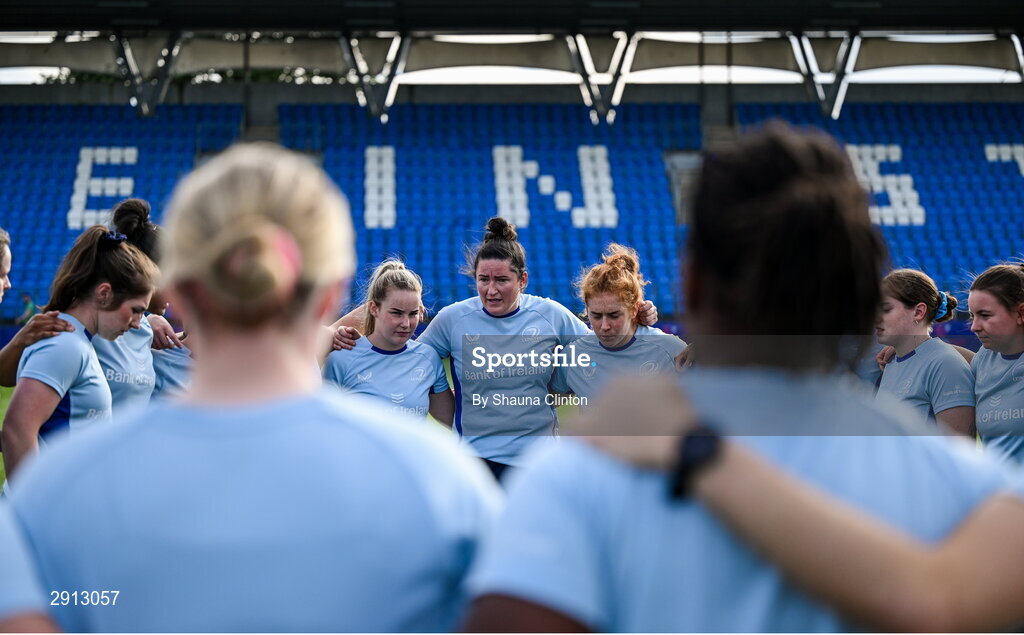 9 August 2024; Hannah O'Connor during the Leinster Rugby women's captain's run at Energia Park in Dublin. Photo by Shauna Clinton/Sportsfile