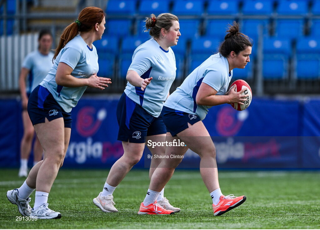 9 August 2024; Christy Haney during the Leinster Rugby women's captain's run at Energia Park in Dublin. Photo by Shauna Clinton/Sportsfile