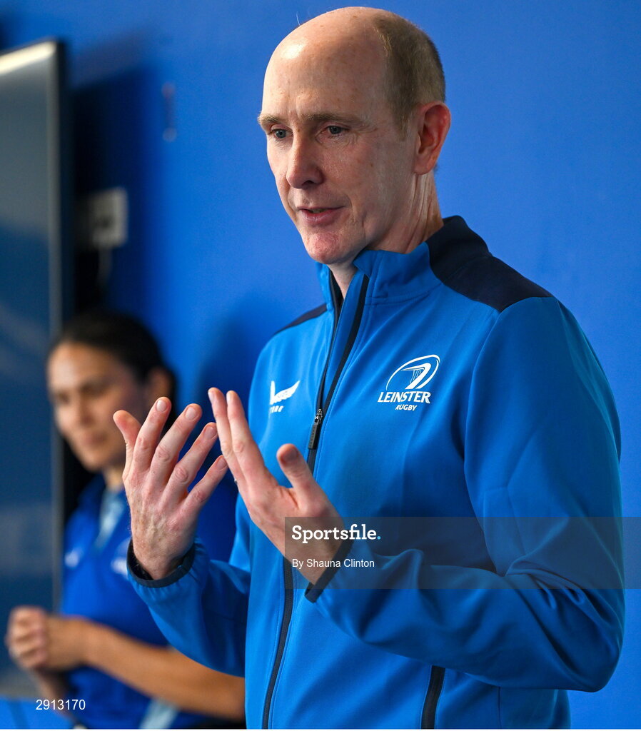 9 August 2024; Leinster Rugby chief executive officer Shane Nolan during the Leinster Rugby women's jersey presentation at Energia Park in Dublin. Photo by Shauna Clinton/Sportsfile