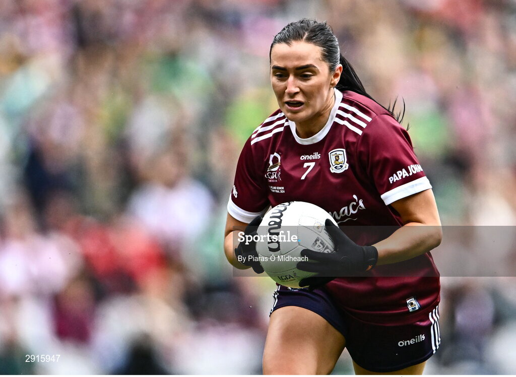 4 August 2024; Charlotte Cooney of Galway during the TG4 All-Ireland Ladies Football Senior Championship final match between Galway and Kerry at Croke Park in Dublin. Photo by Piaras Ó Mídheach/Sportsfile