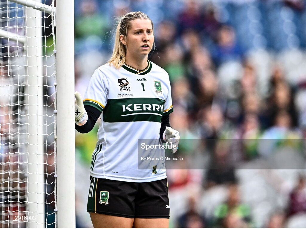 4 August 2024; Kerry goalkeeper Ciara Butler during the TG4 All-Ireland Ladies Football Senior Championship final match between Galway and Kerry at Croke Park in Dublin. Photo by Piaras Ó Mídheach/Sportsfile