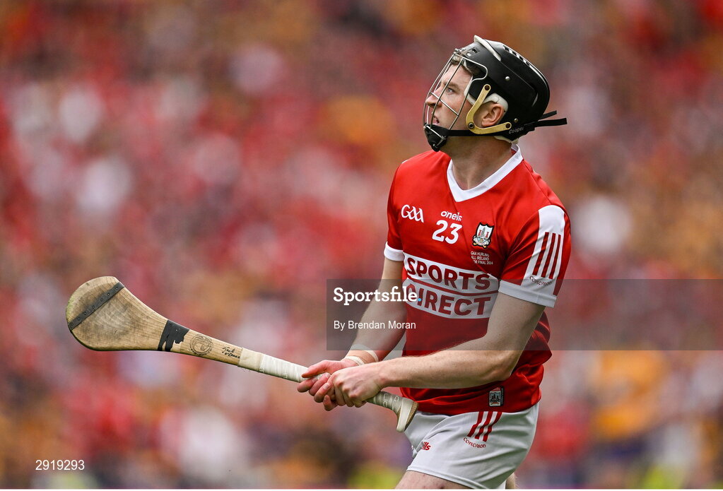 21 July 2024; Jack O'Connor of Cork during the GAA Hurling All-Ireland Senior Championship Final between Clare and Cork at Croke Park in Dublin. Photo by Brendan Moran/Sportsfile