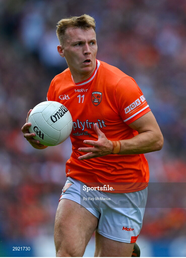 28 July 2024; Rian O'Neill of Armagh during the GAA Football All-Ireland Senior Championship Final match between Armagh and Galway at Croke Park in Dublin. Photo by Ray McManus/Sportsfile