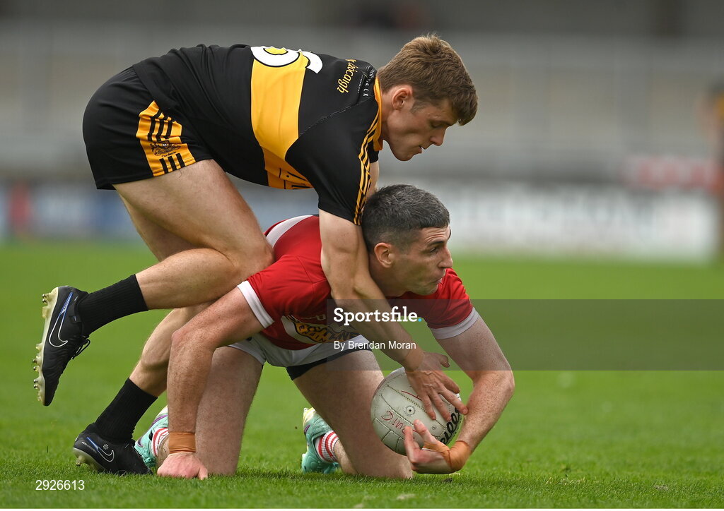 1 September 2024; Paul Geaney of Dingle in action against Gavin White of Dr Crokes during the Kerry Senior Club Football Championship final between Dingle and Dr Crokes at Austin Stacks Park in Tralee, Kerry. Photo by Brendan Moran/Sportsfile