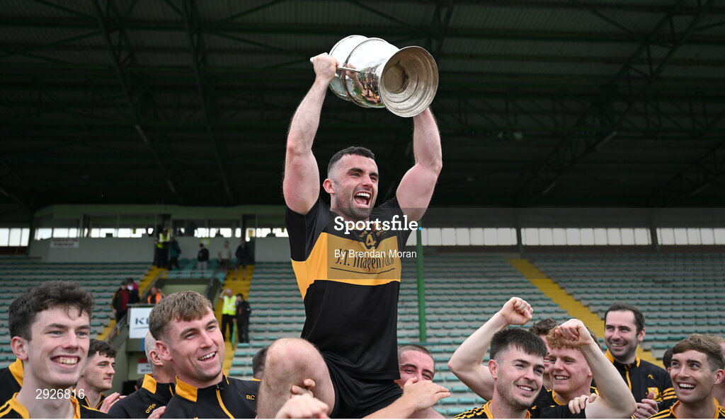 1 September 2024; Dr Crokes captain David Naughten lifts the Michael O'Connor cup after the Kerry Senior Club Football Championship final between Dingle and Dr Crokes at Austin Stacks Park in Tralee, Kerry. Photo by Brendan Moran/Sportsfile