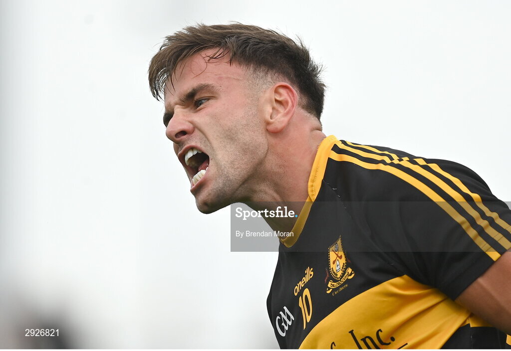 1 September 2024; Micheál Burns of Dr Crokes celebrates after winning a late free kick for his side during the Kerry Senior Club Football Championship final between Dingle and Dr Crokes at Austin Stacks Park in Tralee, Kerry. Photo by Brendan Moran/Sportsfile