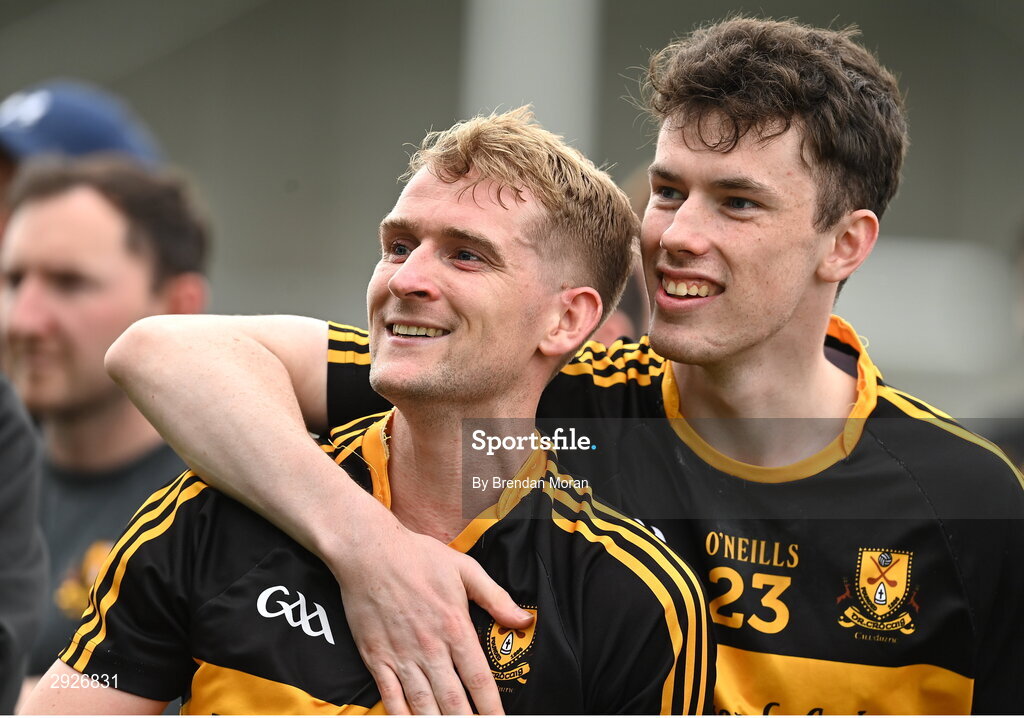 1 September 2024; Davin O'Shea, left, and Neil O'Shea of Dr Crokes celebrate after the Kerry Senior Club Football Championship final between Dingle and Dr Crokes at Austin Stacks Park in Tralee, Kerry. Photo by Brendan Moran/Sportsfile