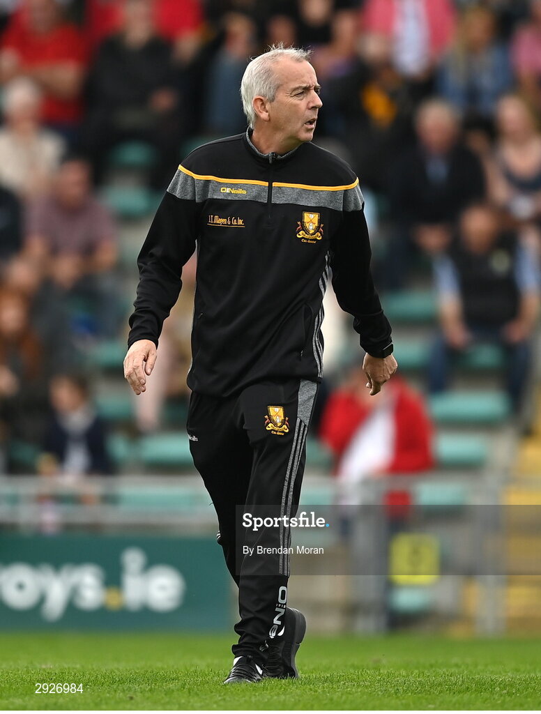 1 September 2024; Dr Crokes manager Pat O'Shea during the Kerry Senior Club Football Championship final between Dingle and Dr Crokes at Austin Stacks Park in Tralee, Kerry. Photo by Brendan Moran/Sportsfile