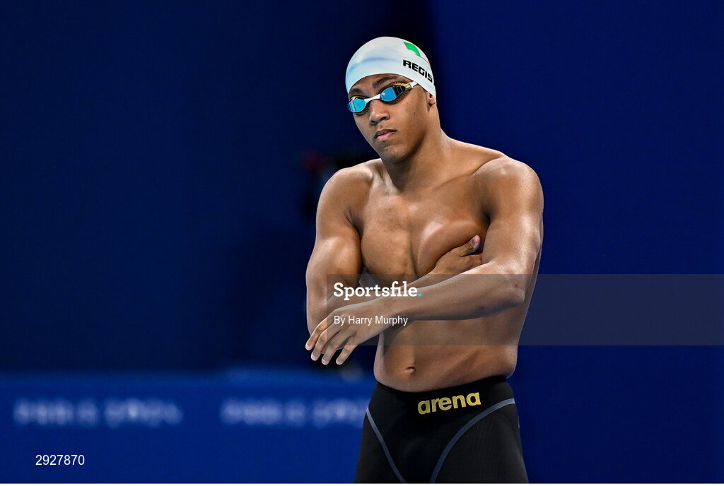 2 September 2024; Deaten Registe of Ireland before the Men's 100m Breaststroke SB14 Final on day five of the Paris 2024 Paralympic Games at La Défense Arena in Paris, France. Photo by Harry Murphy/Sportsfile