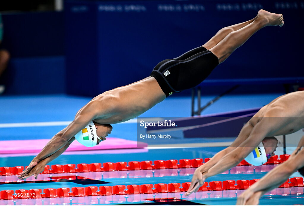 2 September 2024; Deaten Registe of Ireland during the Men's 100m Breaststroke SB14 Final on day five of the Paris 2024 Paralympic Games at La Défense Arena in Paris, France. Photo by Harry Murphy/Sportsfile