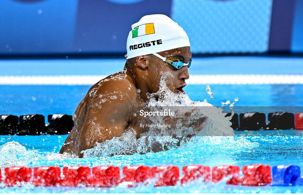 2 September 2024; Deaten Registe of Ireland during the Men's 100m Breaststroke SB14 Final on day five of the Paris 2024 Paralympic Games at La Défense Arena in Paris, France. Photo by Harry Murphy/Sportsfile