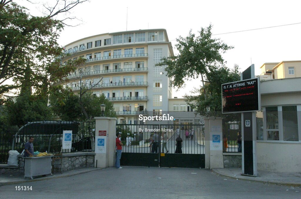 17 August 2004; The K.A.T Hospital in Athens city centre where Irish race walker Jamie Costin, who was involved in a car crash in Greece early on Tuesday 17th, is being treated. He will no longer be competing in this years Olympic Games as a result. Games of the XXVIII Olympiad, Athens Summer Olympics Games 2004, Athens, Greece. Picture credit; Brendan Moran / SPORTSFILE