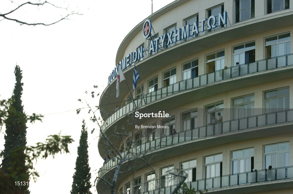 17 August 2004; The K.A.T Hospital in Athens city centre where Irish race walker Jamie Costin, who was involved in a car crash in Greece early on Tuesday 17th, is being treated. He will no longer be competing in this years Olympic Games as a result. Games of the XXVIII Olympiad, Athens Summer Olympics Games 2004, Athens, Greece. Picture credit; Brendan Moran / SPORTSFILE