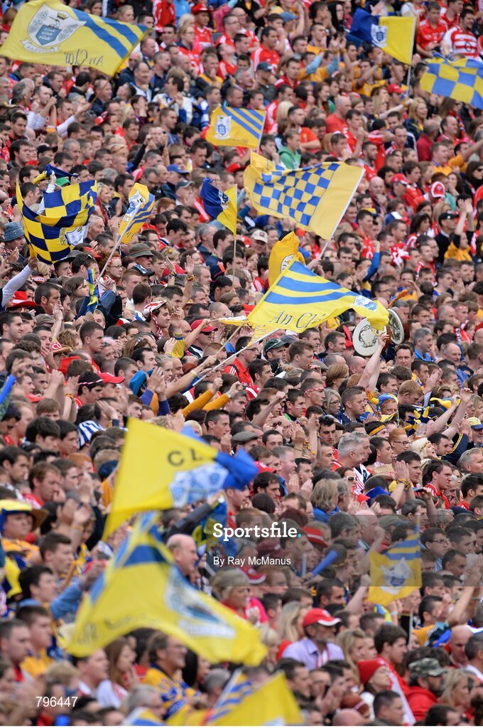 8 September 2013; Cork and Clare supporters watch the game. GAA Hurling All-Ireland Senior Championship Final, Cork v Clare, Croke Park, Dublin. Picture credit: Ray McManus / SPORTSFILE