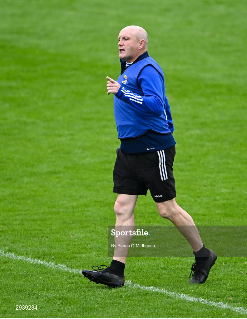 8 September 2024; St Vincent's manager Tony Dunne before the Dublin County Senior 1 Club Football Championship Group 4 match between Skerries Harps and St Vincent's at Parnell Park in Dublin. Photo by Piaras Ó Mídheach/Sportsfile