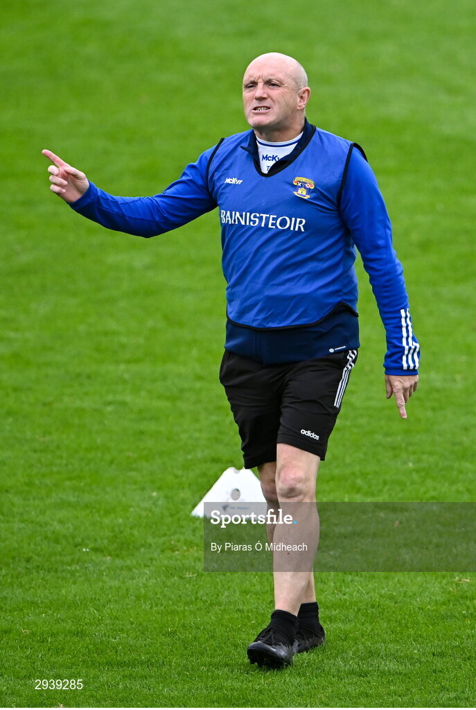 8 September 2024; St Vincent's manager Tony Dunne before the Dublin County Senior 1 Club Football Championship Group 4 match between Skerries Harps and St Vincent's at Parnell Park in Dublin. Photo by Piaras Ó Mídheach/Sportsfile