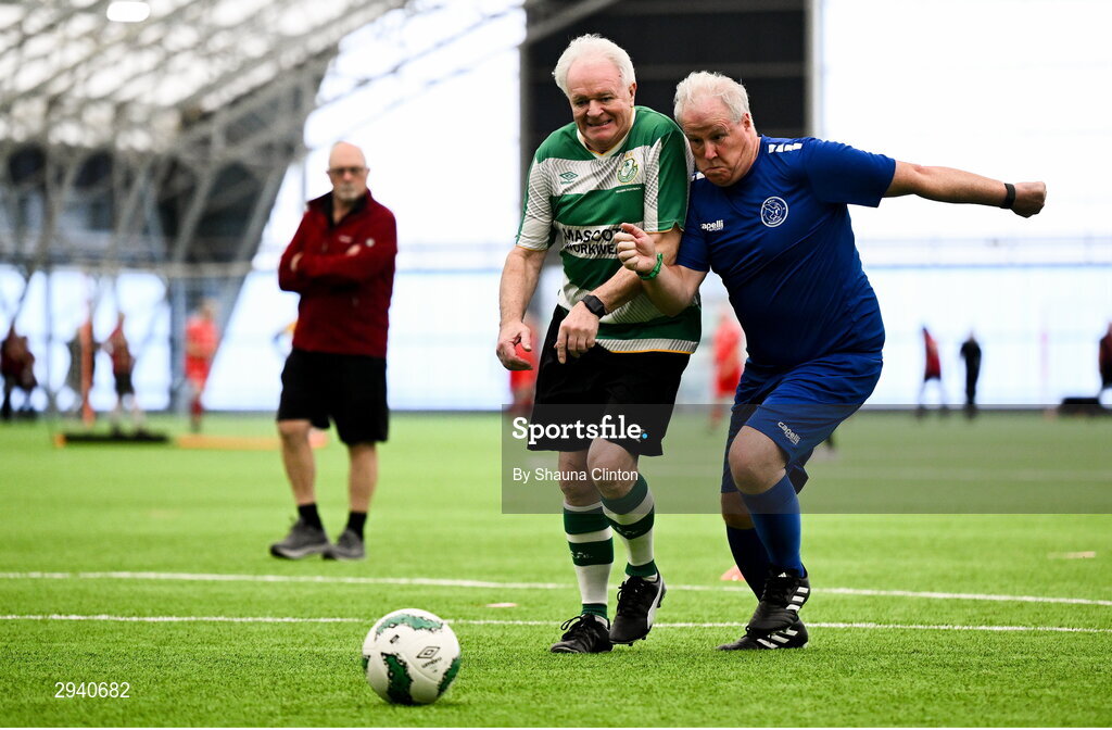 14 September 2024; Pat Maxwell of Shamrock Rovers during the League of Ireland Walking Football Festival 2024 at the National Sports Indoor Centre in Dublin. Photo by Shauna Clinton/Sportsfile