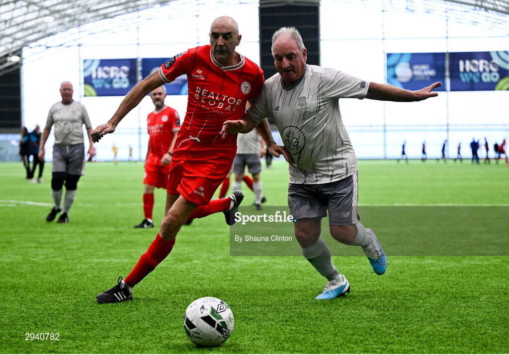 14 September 2024; Frank Darby of Shelbourne during the League of Ireland Walking Football Festival 2024 at the National Sports Indoor Centre in Dublin. Photo by Shauna Clinton/Sportsfile