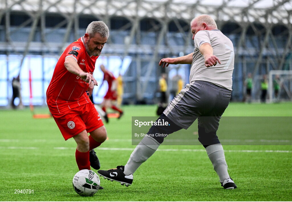 14 September 2024; Alan Hawkins of Shelbourne during the League of Ireland Walking Football Festival 2024 at the National Sports Indoor Centre in Dublin. Photo by Shauna Clinton/Sportsfile