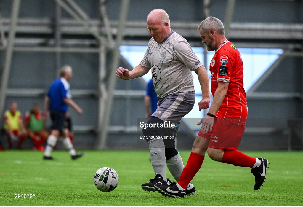 14 September 2024; Alan Hawkins of Shelbourne during the League of Ireland Walking Football Festival 2024 at the National Sports Indoor Centre in Dublin. Photo by Shauna Clinton/Sportsfile