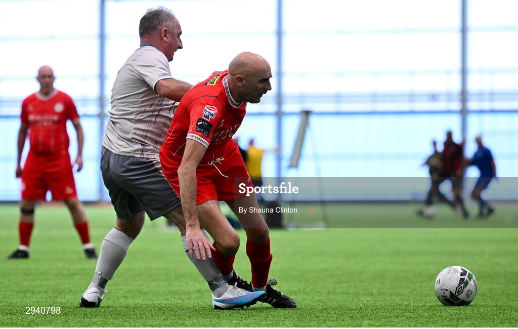 14 September 2024; Frank Darby of Shelbourne during the League of Ireland Walking Football Festival 2024 at the National Sports Indoor Centre in Dublin. Photo by Shauna Clinton/Sportsfile