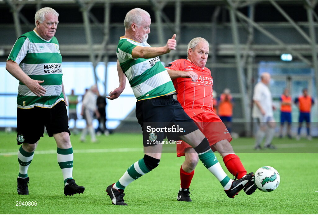 14 September 2024; Action during the League of Ireland Walking Football Festival 2024 at the National Sports Indoor Centre in Dublin. Photo by Shauna Clinton/Sportsfile
