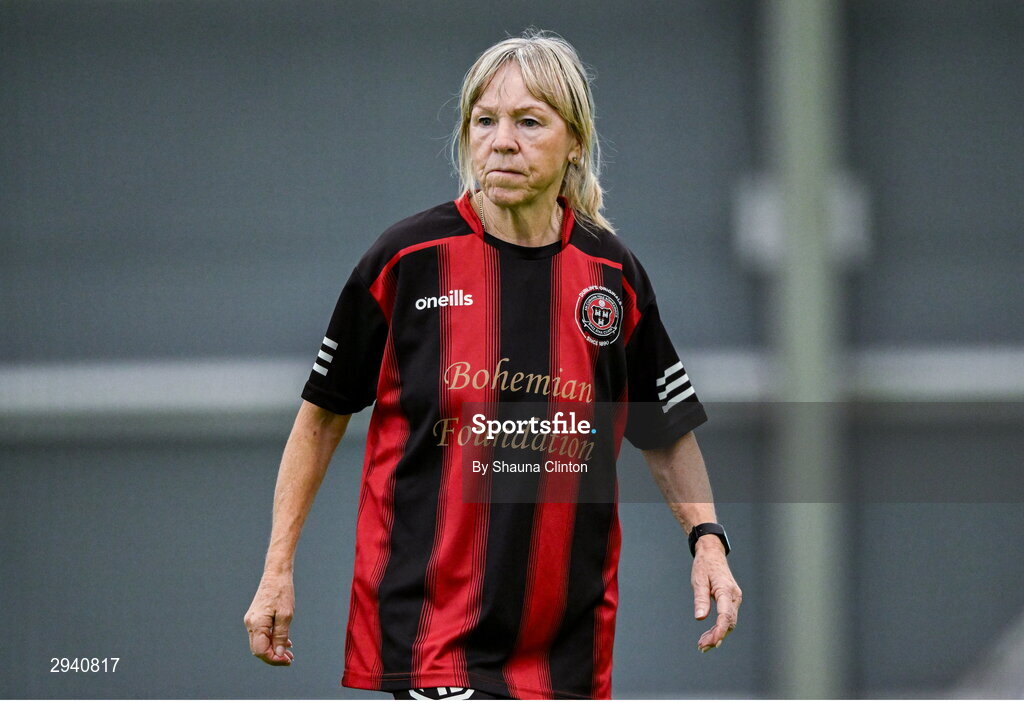 14 September 2024; Bohemians player and former Republic of Ireland player Linda Gorman during the League of Ireland Walking Football Festival 2024 at the National Sports Indoor Centre in Dublin. Photo by Shauna Clinton/Sportsfile