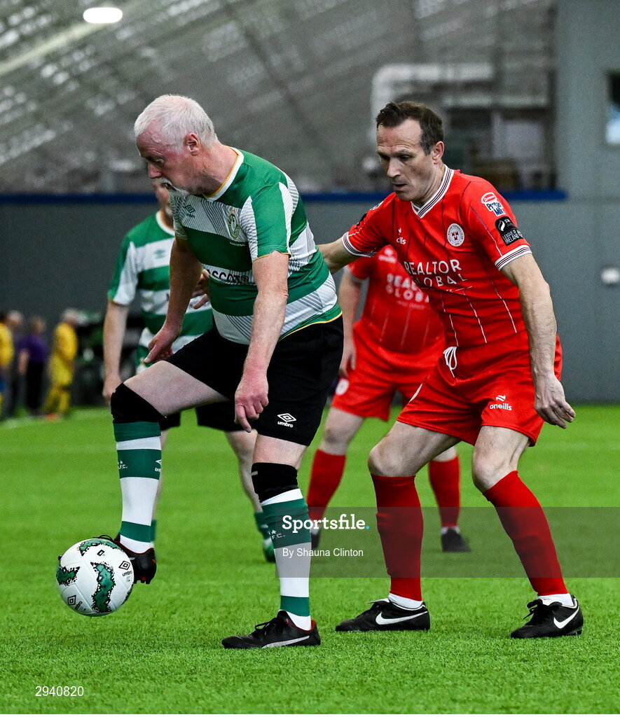14 September 2024; Anthony Hayde of Shelbourne during the League of Ireland Walking Football Festival 2024 at the National Sports Indoor Centre in Dublin. Photo by Shauna Clinton/Sportsfile