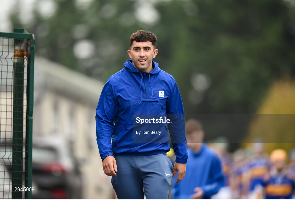 22 September 2024; Aaron Gillane of Patrickswell at half-time during of the Limerick County Senior Club Hurling Championship Group 1 match between Patrickswell and Kilmallock at Mick Neville Park in Rathkeale, Limerick. Photo by Tom Beary/Sportsfile
