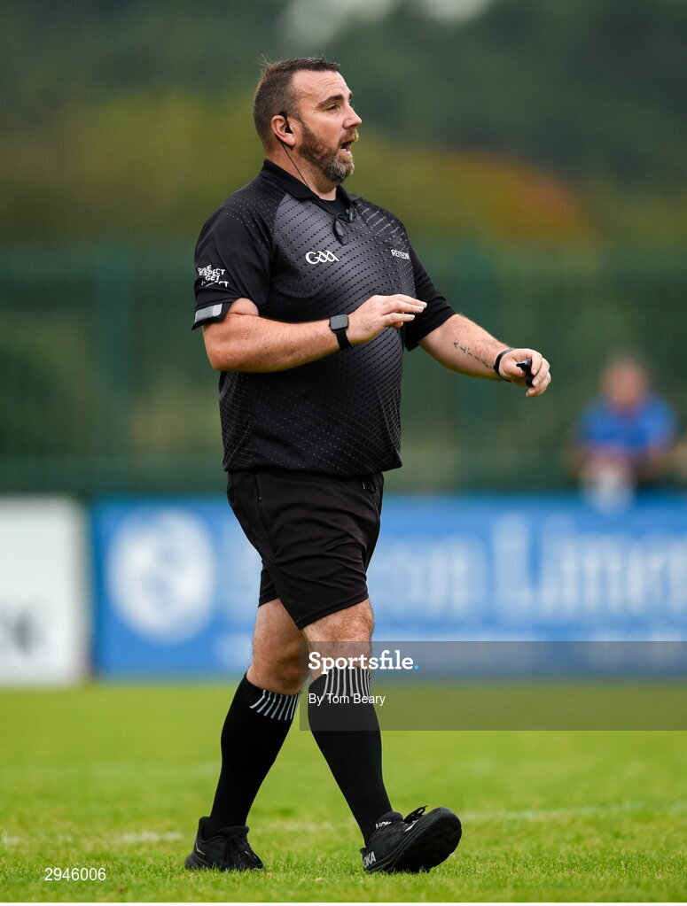 22 September 2024; Referee Donnacha O'Callaghan during the Limerick County Senior Club Hurling Championship Group 1 match between Patrickswell and Kilmallock at Mick Neville Park in Rathkeale, Limerick. Photo by Tom Beary/Sportsfile
