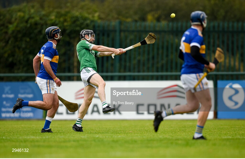 22 September 2024; Graeme Mulcahy of Kilmallock scores a point during the Limerick County Senior Club Hurling Championship Group 1 match between Patrickswell and Kilmallock at Mick Neville Park in Rathkeale, Limerick. Photo by Tom Beary/Sportsfile