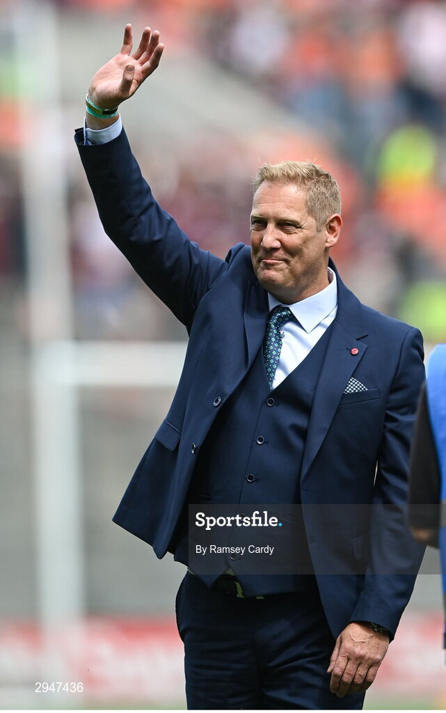 28 July 2024; Graham Geraghty of the 1999 All-Ireland winning Meath football jubilee team who were honoured before the GAA Football All-Ireland Senior Championship Final match between Armagh and Galway at Croke Park in Dublin.  Photo by Ramsey Cardy/Sportsfile
