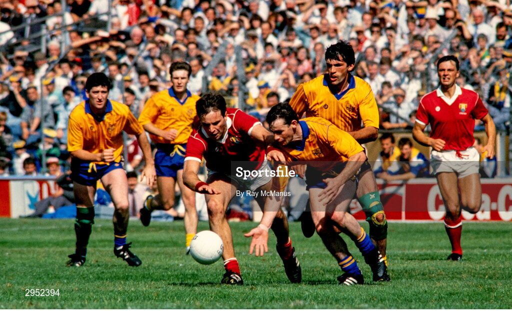 12 August 1990; Danny Culloty of Cork in action against Roscommon during the All-Ireland Senior Football Championship Semi-Final match between Cork and Roscommon at Croke Park in Dublin. Photo by Ray McManus/Sportsfile