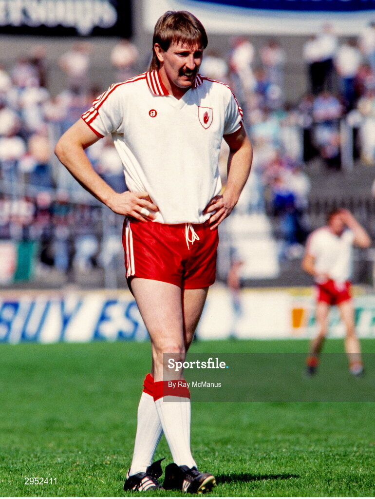 17 August 1986; Damien O'Hagan of Tyrone during the All-Ireland Senior Football Championship Semi-Final match between Tyrone and Galway at Croke Park in Dublin. Photo by Ray McManus/Sportsfile