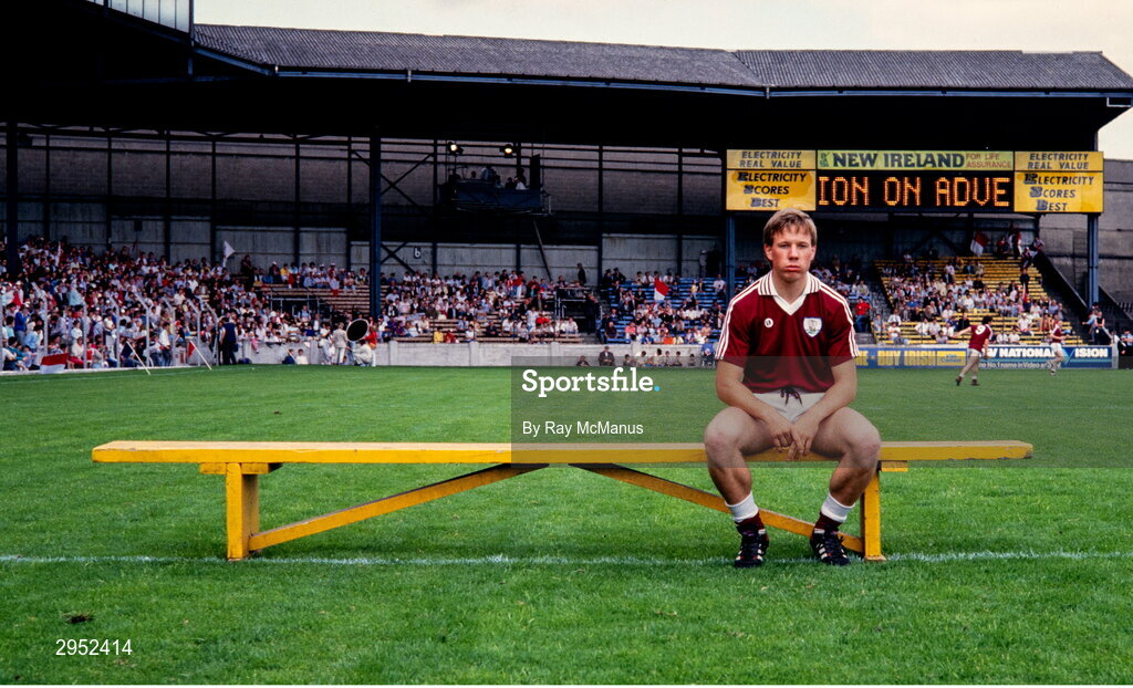 17 August 1986; Enda Guerin of Galway waits for his teammates for their team photo before the All-Ireland Senior Football Championship Semi-Final match between Tyrone and Galway at Croke Park in Dublin. Photo by Ray McManus/Sportsfile