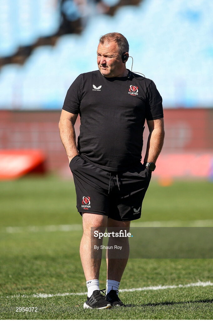 5 October 2024; Ulster head coach Richie Murphy during the United Rugby Championship match between Vodacom Bulls and Ulster at Loftus Versfeld Stadium in Pretoria, South Africa. Photo by Shaun Roy/Sportsfile