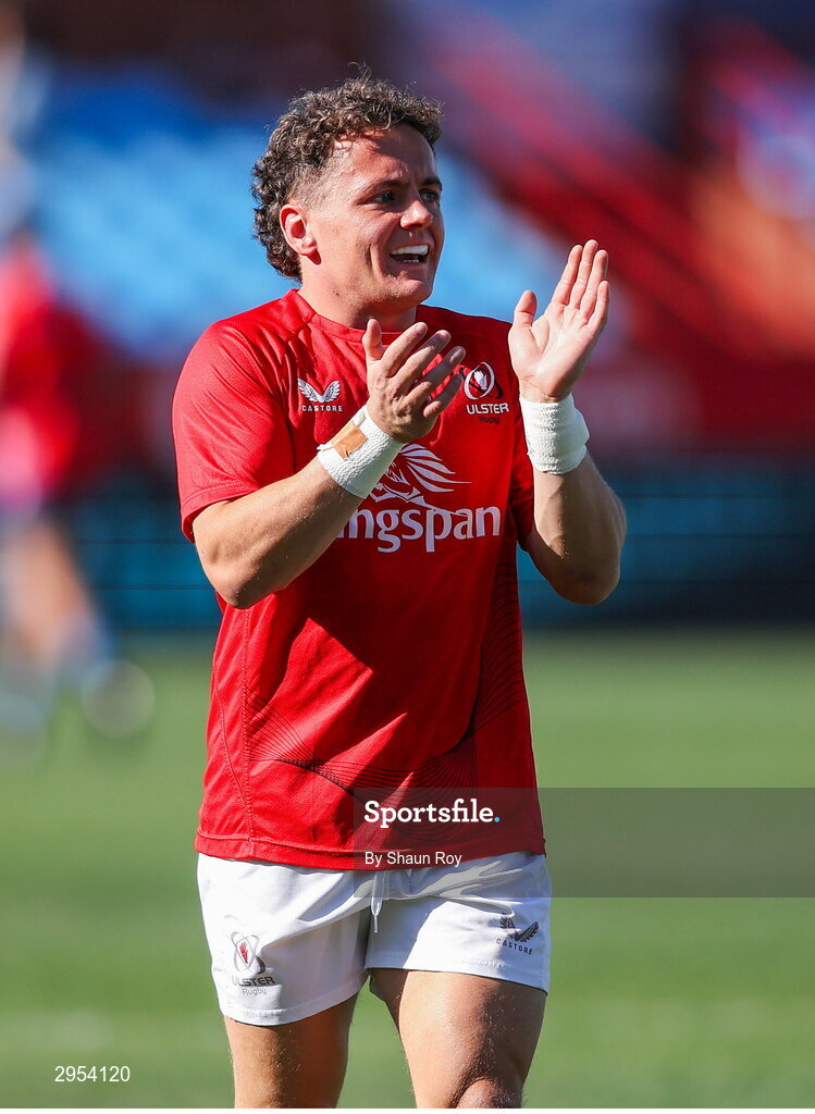 5 October 2024; Mike Lowry of Ulster before the United Rugby Championship match between Vodacom Bulls and Ulster at Loftus Versfeld Stadium in Pretoria, South Africa. Photo by Shaun Roy/Sportsfile