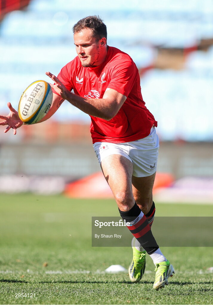 5 October 2024; Jacob Stockdale of Ulster warms up before the United Rugby Championship match between Vodacom Bulls and Ulster at Loftus Versfeld Stadium in Pretoria, South Africa. Photo by Shaun Roy/Sportsfile