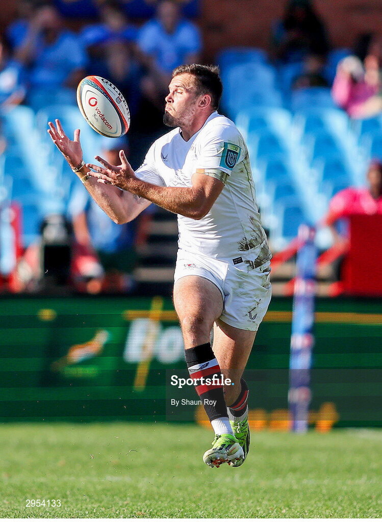 5 October 2024; Jacob Stockdale of Ulster during the United Rugby Championship match between Vodacom Bulls and Ulster at Loftus Versfeld Stadium in Pretoria, South Africa. Photo by Shaun Roy/Sportsfile
