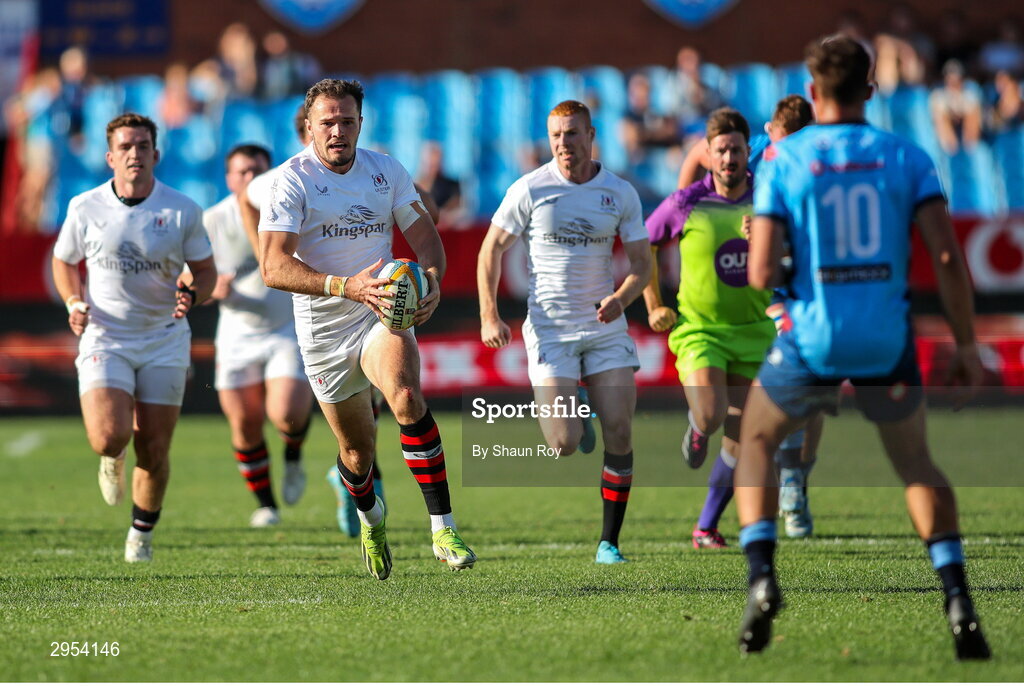 5 October 2024; Jacob Stockdale of Ulster in action during the United Rugby Championship match between Vodacom Bulls and Ulster at Loftus Versfeld Stadium in Pretoria, South Africa. Photo by Shaun Roy/Sportsfile