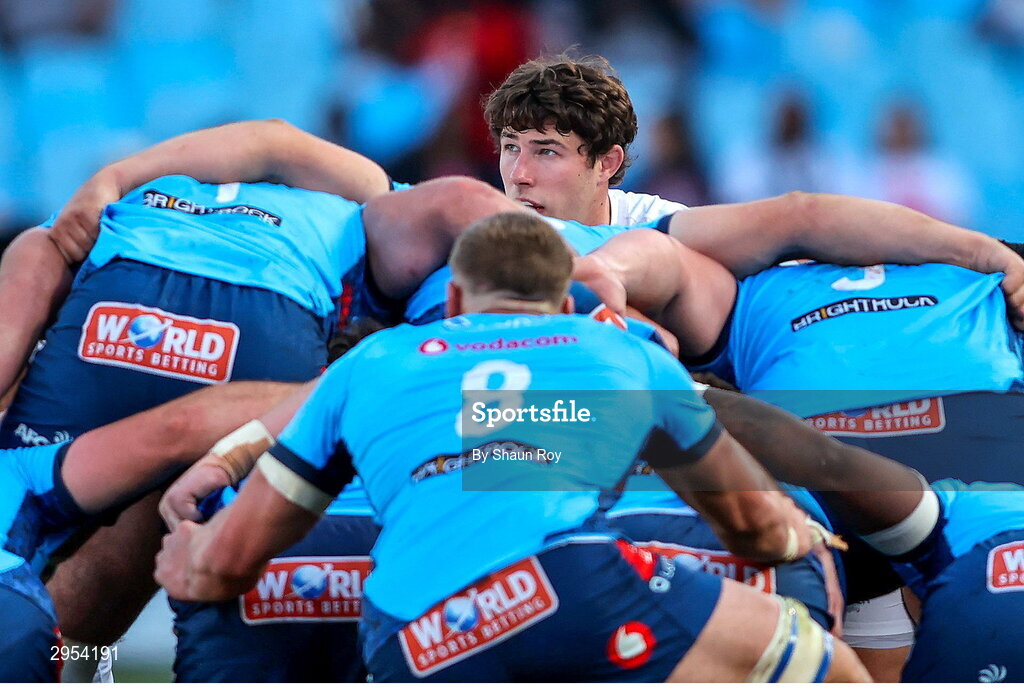 5 October 2024; David McCann of Ulster at the back of the scrum during the United Rugby Championship match between Vodacom Bulls and Ulster at Loftus Versfeld Stadium in Pretoria, South Africa. Photo by Shaun Roy/Sportsfile
