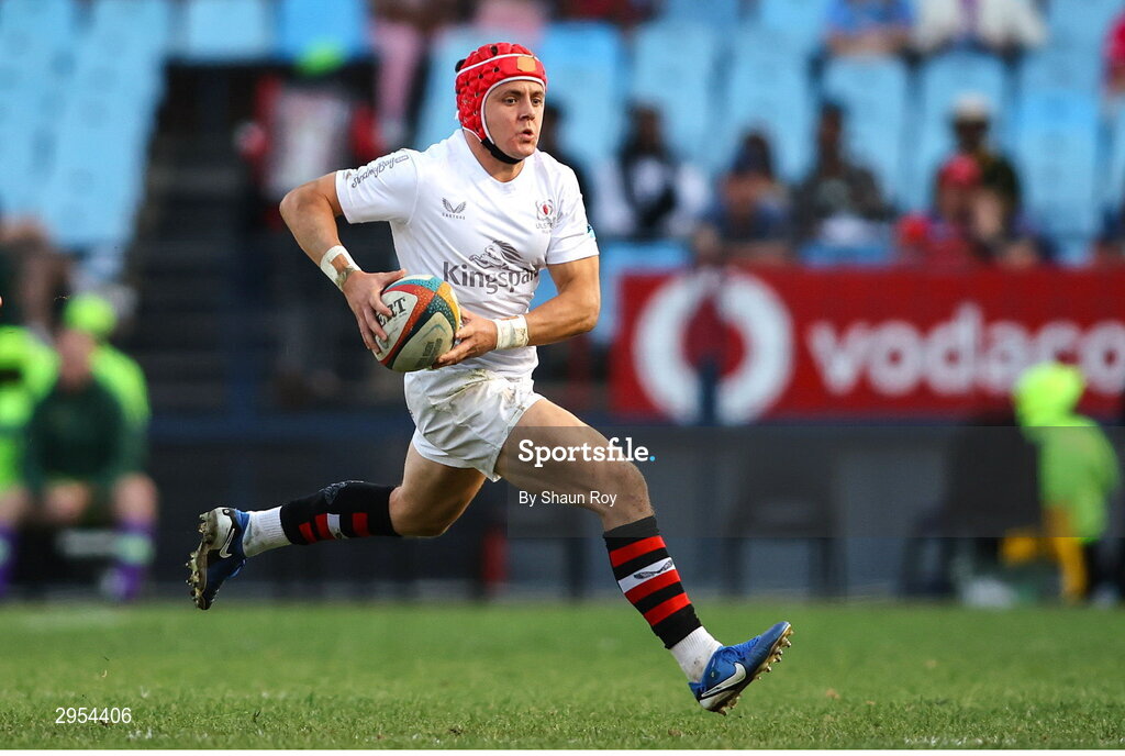 5 October 2024; Mike Lowry of Ulster in action during the United Rugby Championship match between Vodacom Bulls and Ulster at Loftus Versfeld Stadium in Pretoria, South Africa. Photo by Shaun Roy/Sportsfile