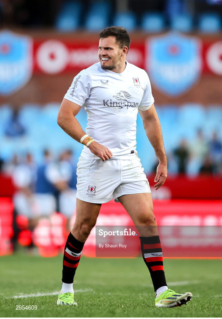 5 October 2024; Jacob Stockdale of Ulster during the United Rugby Championship match between Vodacom Bulls and Ulster at Loftus Versfeld Stadium in Pretoria, South Africa. Photo by Shaun Roy/Sportsfile