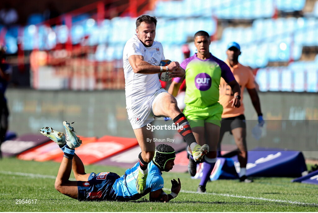 5 October 2024; Jacob Stockdale of Ulster in action during the United Rugby Championship match between Vodacom Bulls and Ulster at Loftus Versfeld Stadium in Pretoria, South Africa. Photo by Shaun Roy/Sportsfile