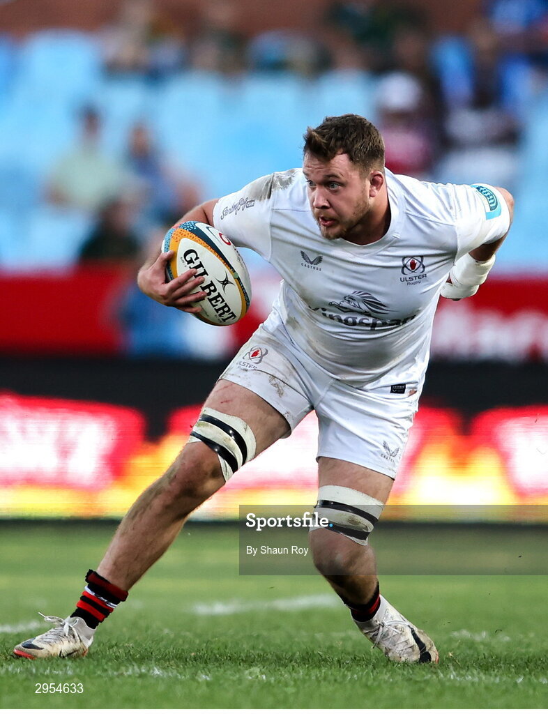 5 October 2024; Sean Reffell of Ulster in action during the United Rugby Championship match between Vodacom Bulls and Ulster at Loftus Versfeld Stadium in Pretoria, South Africa. Photo by Shaun Roy/Sportsfile